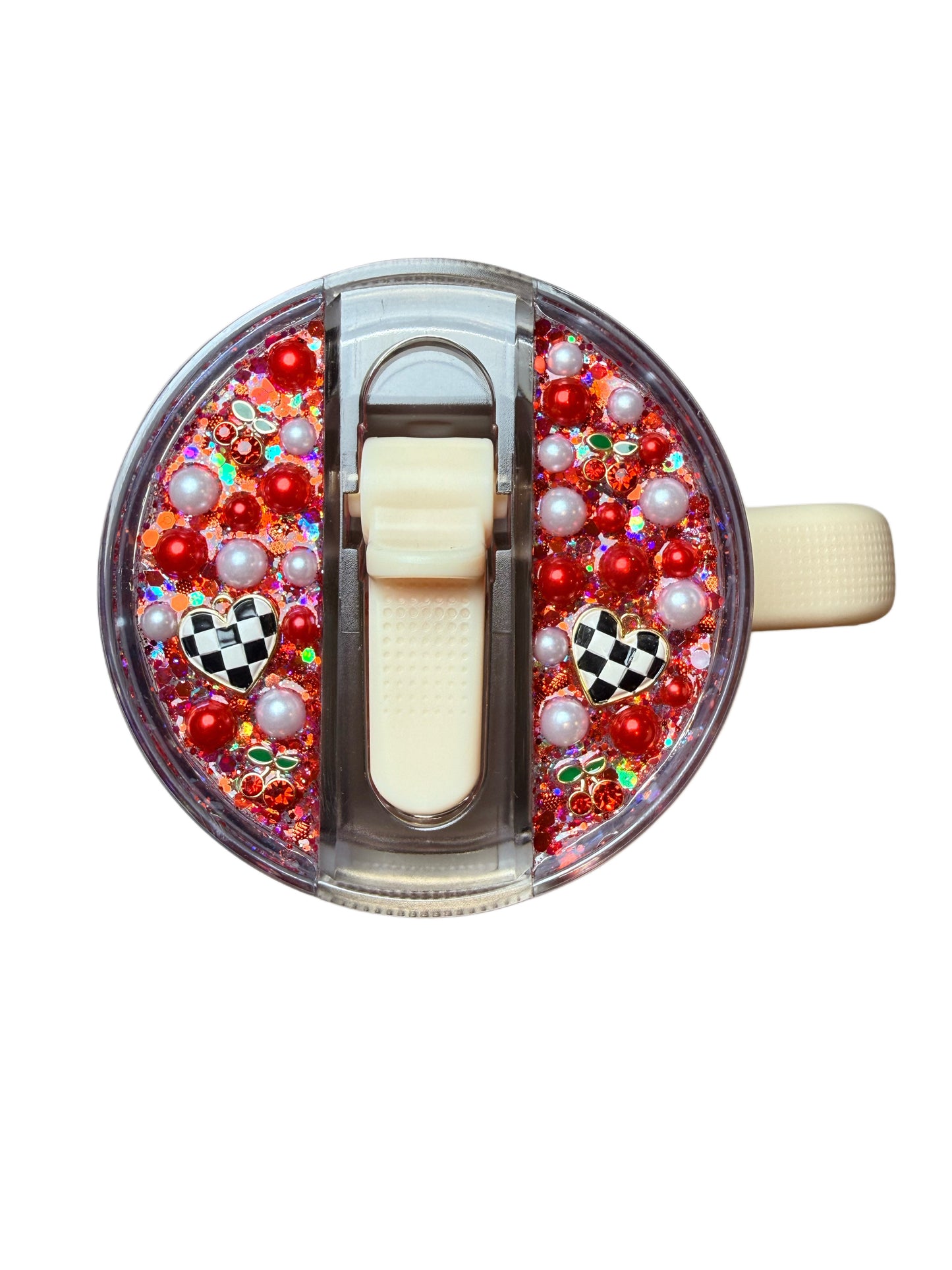 RTS CHECKERED Cherry 40oz With Decorated Lid