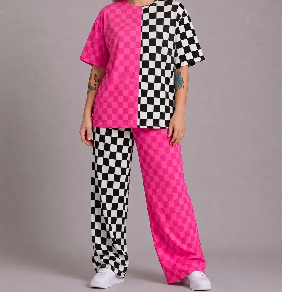 THE SUNDAY SET PINK & BLACK CHECKERED