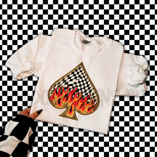 CHECKERED FLAMES SPADE