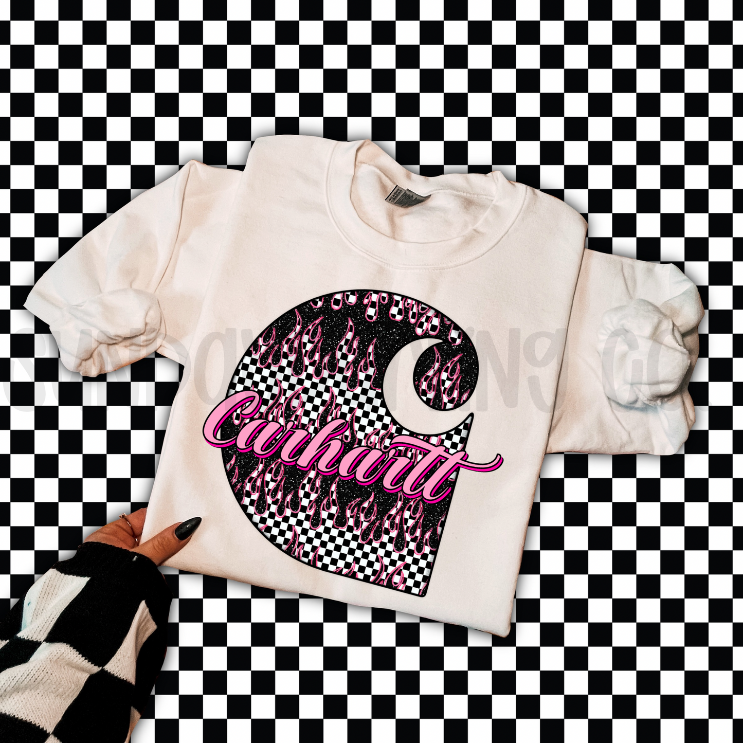 YOUTH C-HARTT CHECKERED FLAMES
