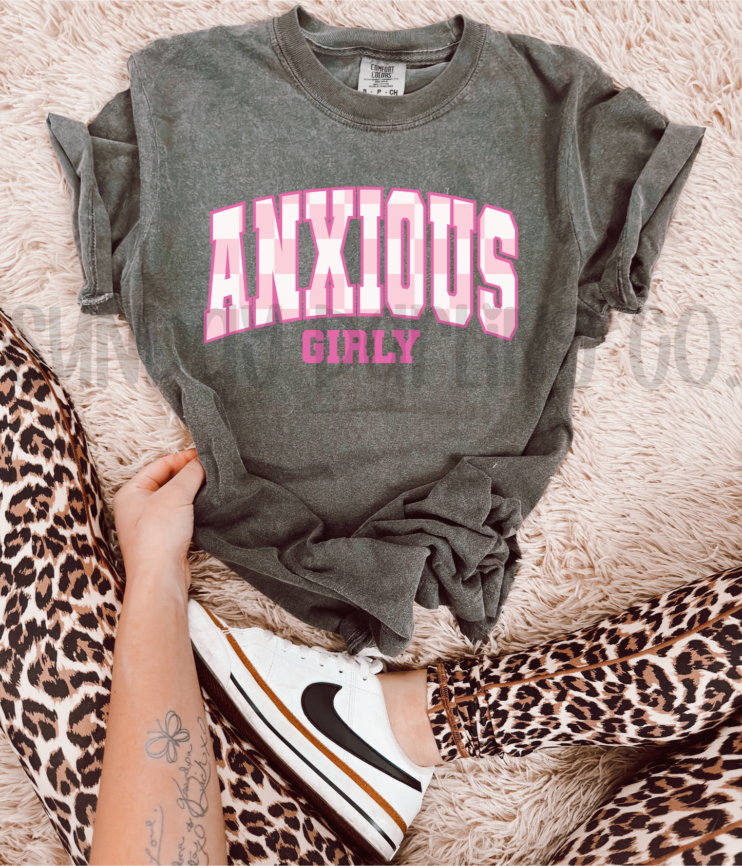 PINK CHECKERED ANXIOUS GIRLY