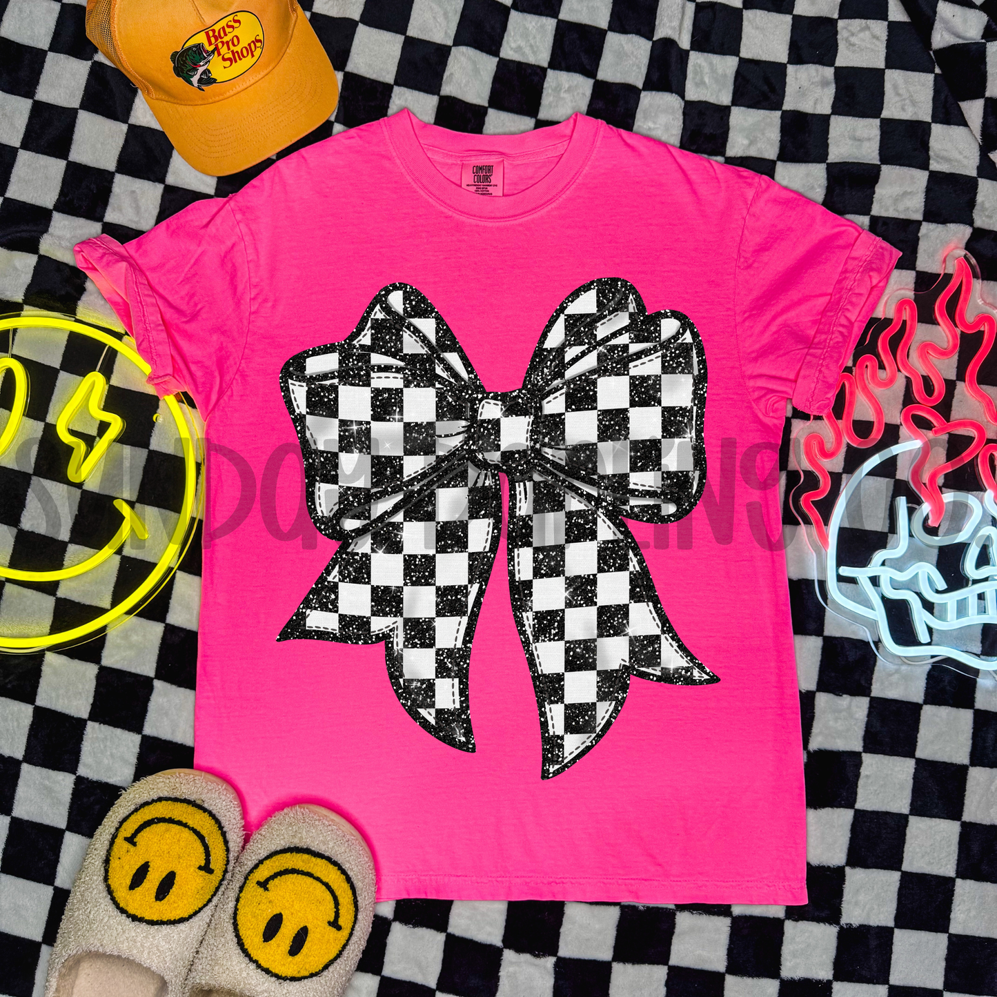 CHECKERED BOW