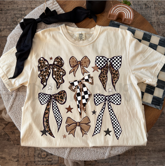 CHECKERED LEOPARD BOW COLLAGE