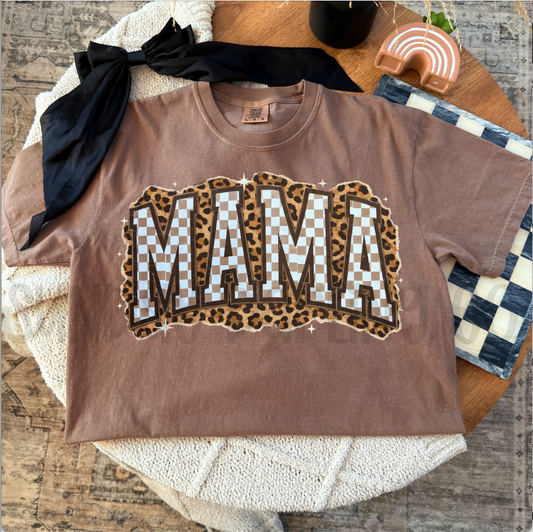 BROWN CHECKERED LEOPARD MAMA